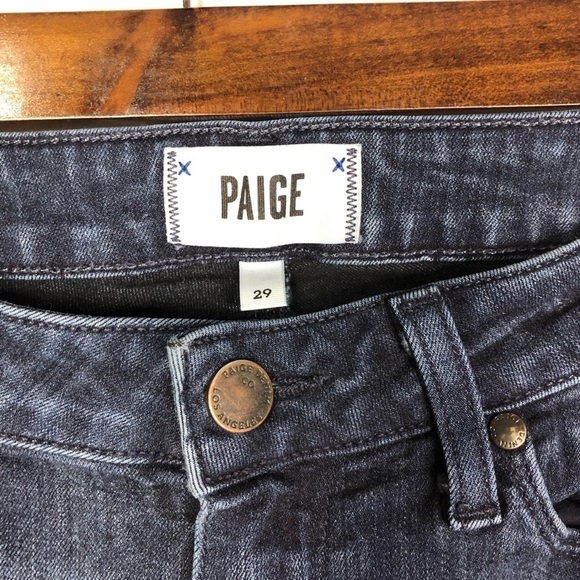 PAIGE Dark Blue Wash Verdugo Skinny Ankle Cropped Jeans 29 - Picture 7 of 10